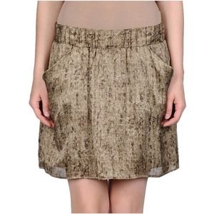 Michael Kors Above Knee Mini Skirt Hemp/Beige/Khaki/Brown 10 Nwt $79